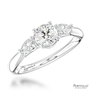 Three Stone 0.50ct F SI1 Diamond Platinum Ring