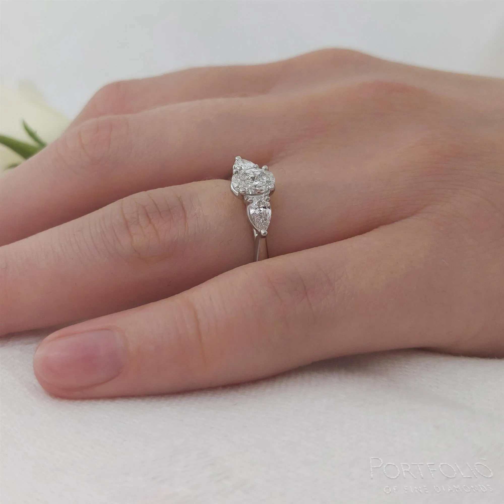 Three Stone 0.50ct F SI1 Diamond Platinum Ring