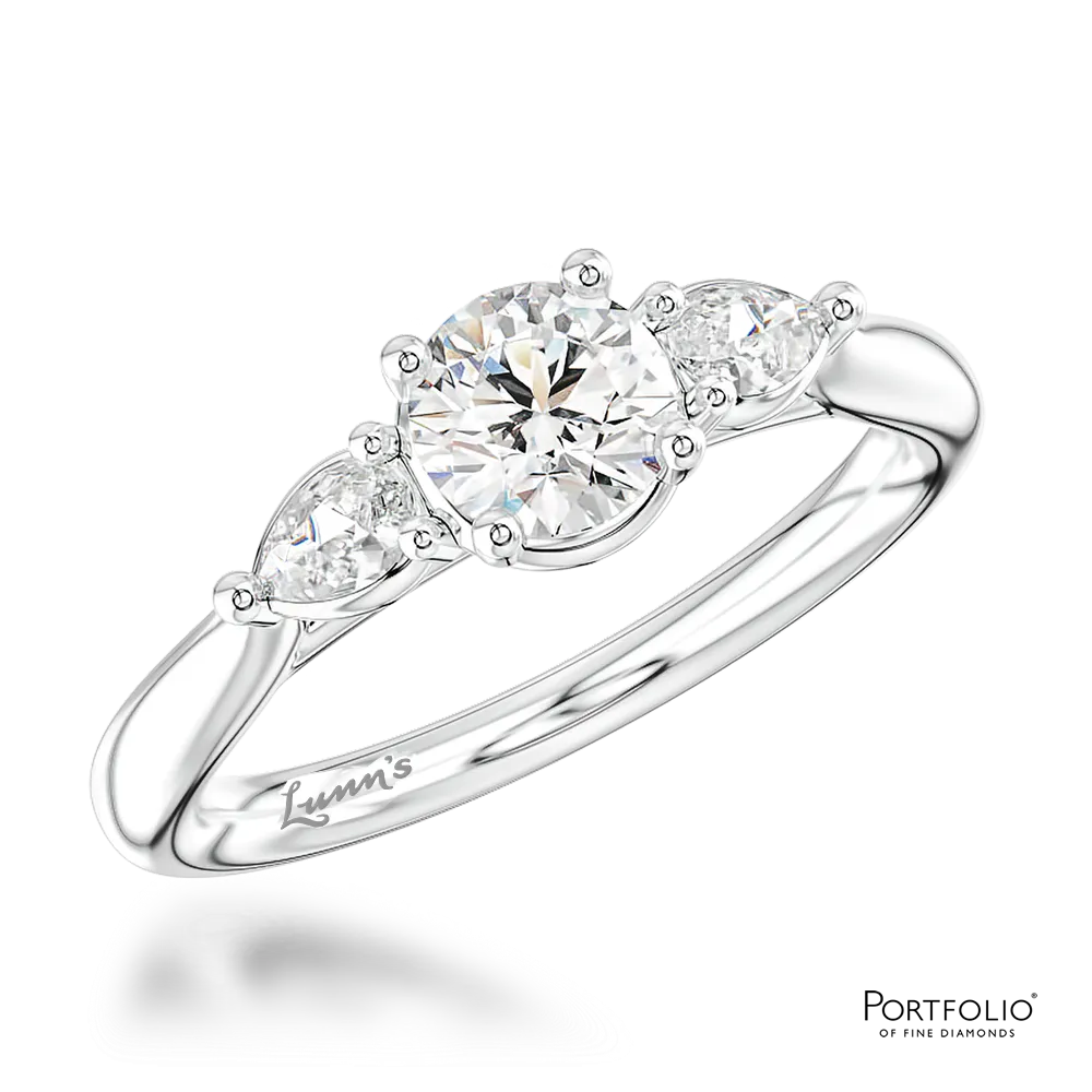 Three Stone 0.50ct F SI1 Diamond Platinum Ring