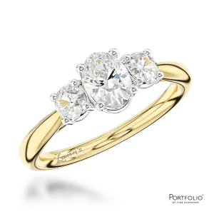 Three Stone 0.50ct F SI1 Diamond Yellow Gold/Platinum Ring