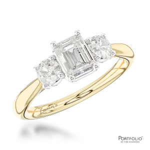 Three Stone 0.50ct F VS2 Diamond Yellow Gold/Platinum Ring