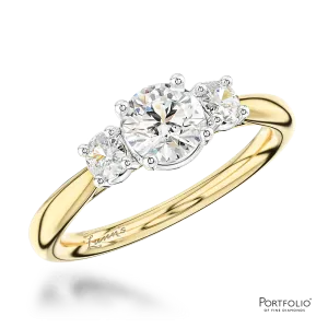 Three Stone 0.50ct G SI1 Diamond Yellow Gold/Platinum Ring