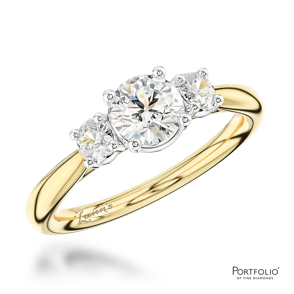 Three Stone 0.50ct G SI1 Diamond Yellow Gold/Platinum Ring