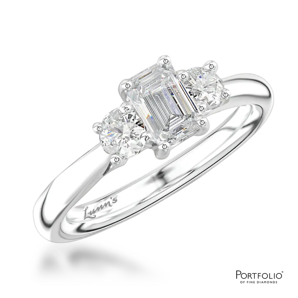 Three Stone 0.52ct G VVS2 Diamond Platinum Ring