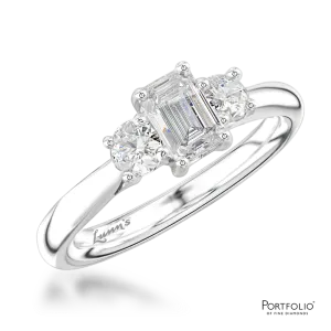 Three Stone 0.52ct G VVS2 Diamond Platinum Ring