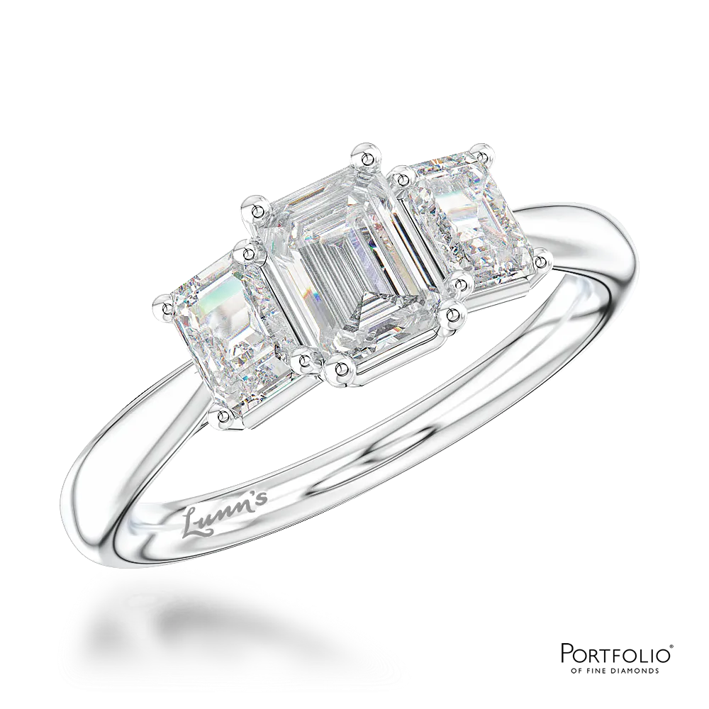 Three Stone 0.60ct D VS1 Diamond Platinum Ring