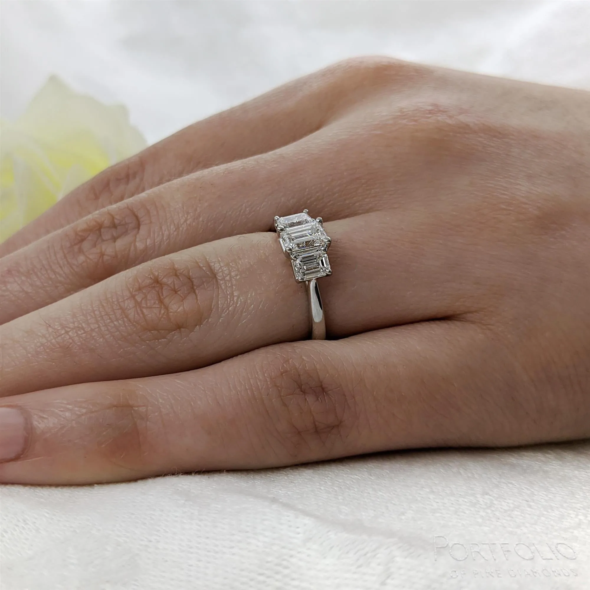 Three Stone 0.60ct D VS1 Diamond Platinum Ring
