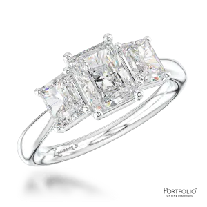 Three Stone 0.60ct F SI1 Diamond Platinum Ring