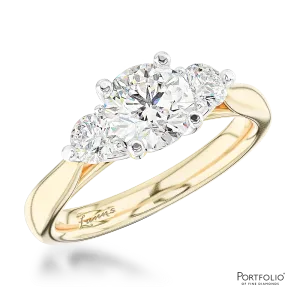 Three Stone 0.60ct G SI1 Diamond Yellow Gold/Platinum Ring