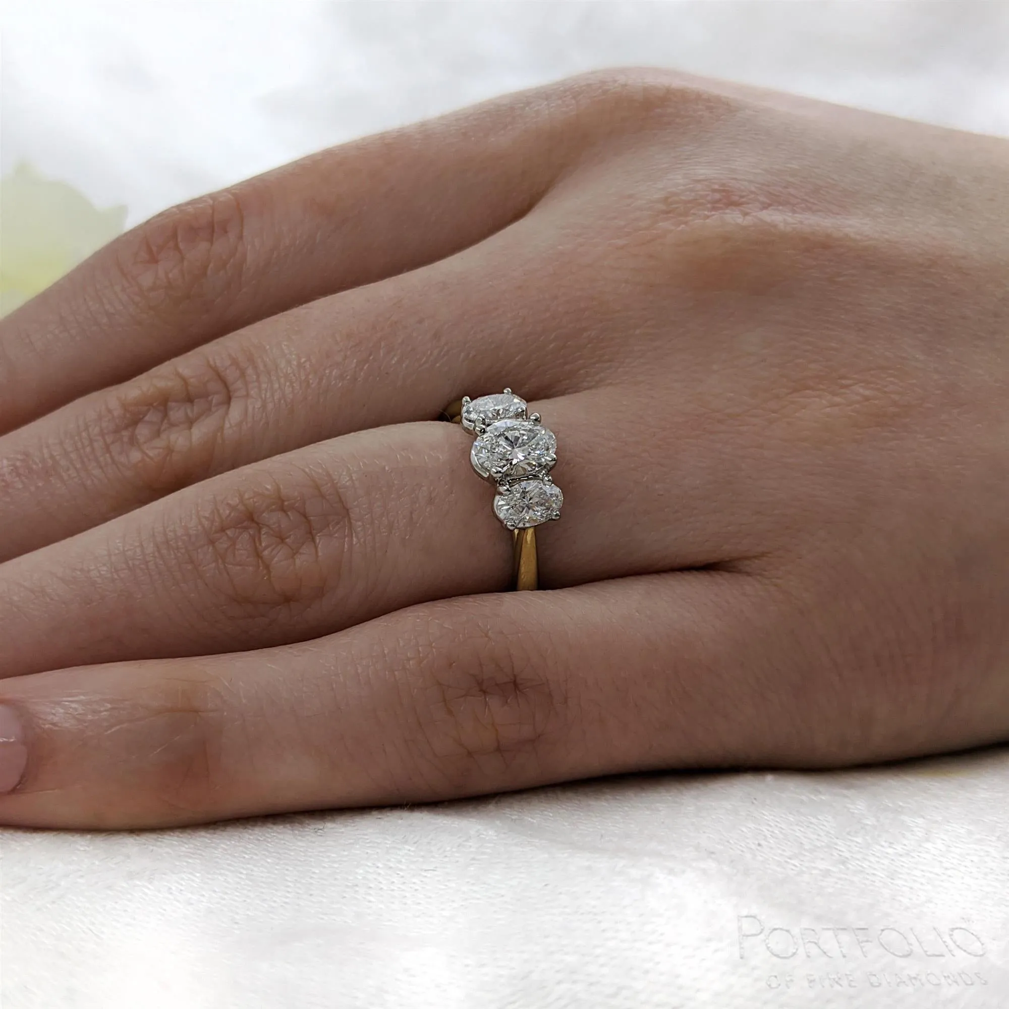 Three Stone 0.70ct D VS2 Diamond Yellow Gold/Platinum Ring