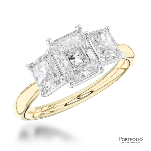 Three Stone 0.70ct F VS1 Diamond Yellow Gold/Platinum Ring