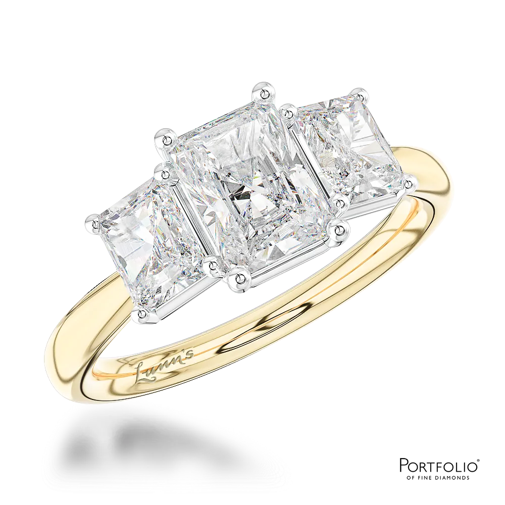 Three Stone 0.70ct F VS1 Diamond Yellow Gold/Platinum Ring