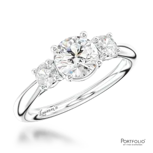 Three Stone 0.70ct G SI1 Diamond Platinum Ring