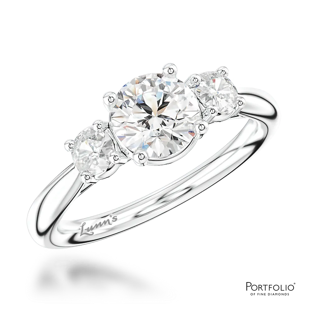 Three Stone 0.70ct G SI1 Diamond Platinum Ring