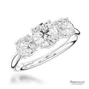 Three Stone 0.80ct F SI1 Diamond Platinum Ring