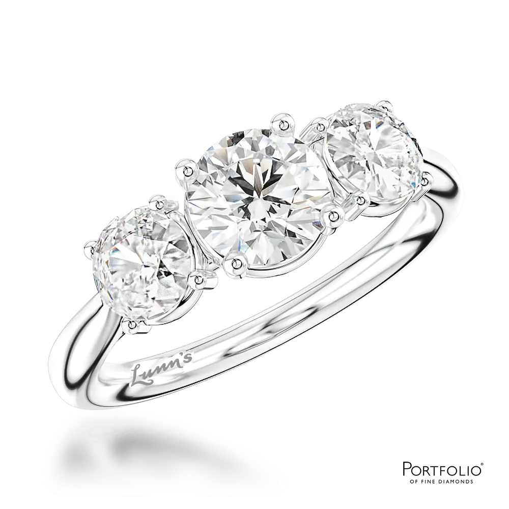 Three Stone 0.80ct F SI1 Diamond Platinum Ring