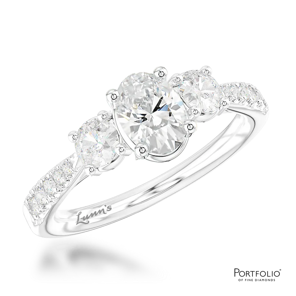 Three Stone 0.80ct G VS1 Diamond Platinum Ring