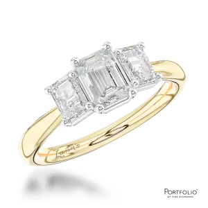 Three Stone 0.90ct G VS1 Diamond Yellow Gold/Platinum Ring