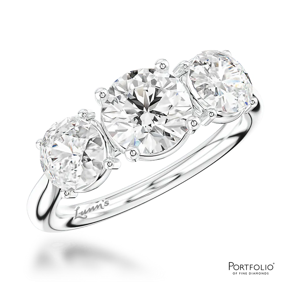 Three Stone 0.90ct G VS2 Diamond Platinum Ring