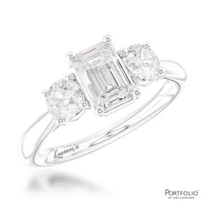 Three Stone 1.01ct F IF Diamond Platinum Ring