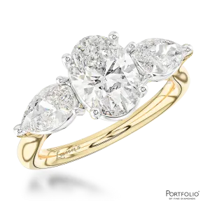 Three Stone 1.01ct G VS2 Diamond Yellow Gold/Platinum Ring