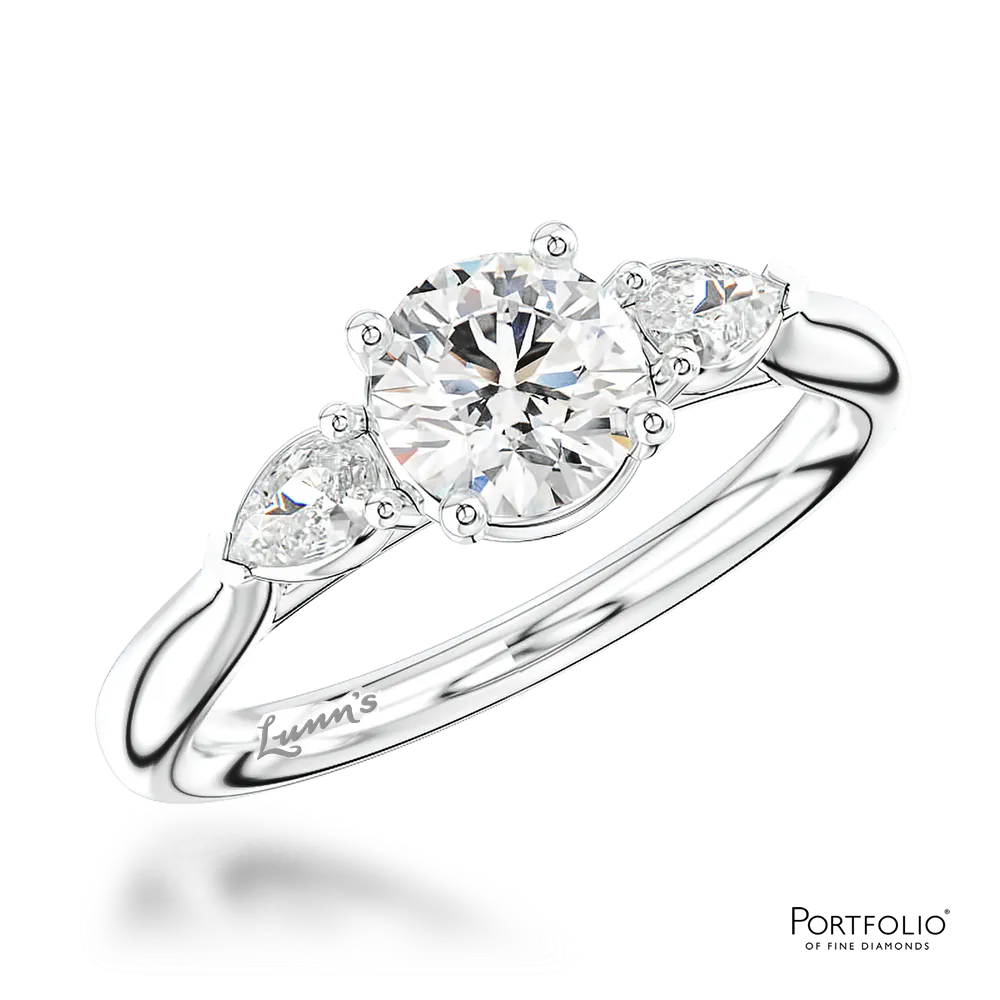 Three Stone 1.16ct I SI2 Diamond Platinum Ring
