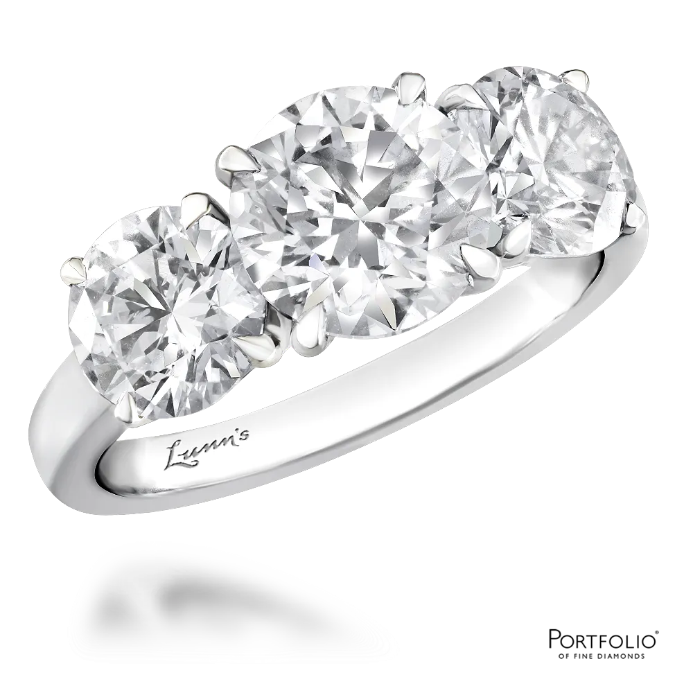 Three Stone 2.02ct I SI2 Diamond Platinum Ring