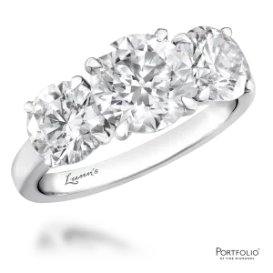 Three Stone 2.02ct I SI2 Diamond Platinum Ring