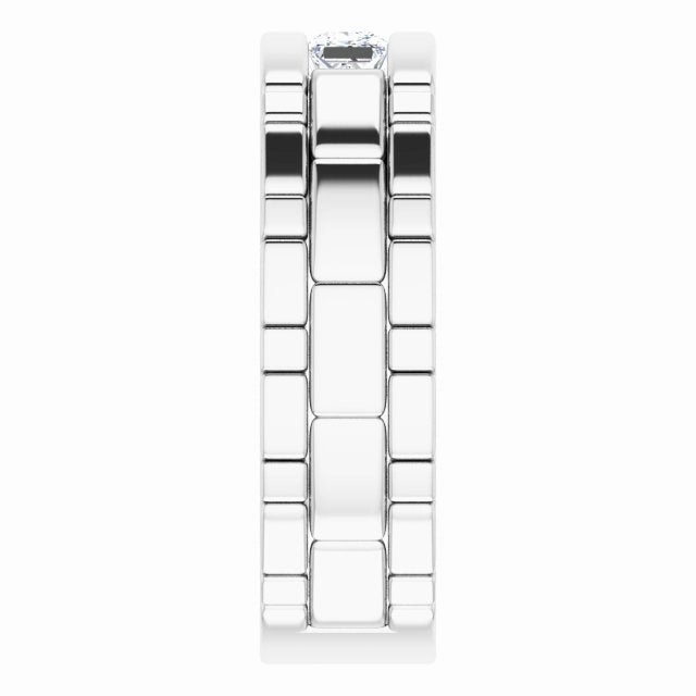 Three Stone 1.0 ctw Channel Set Princess Diamond Men's Ring Watch Link Style