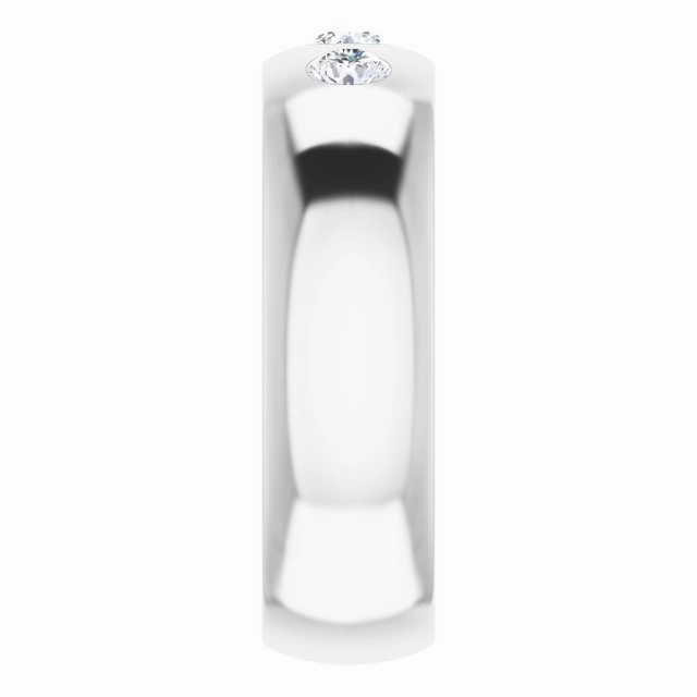 Three Stone Bezel Set Diamond Men's Ring