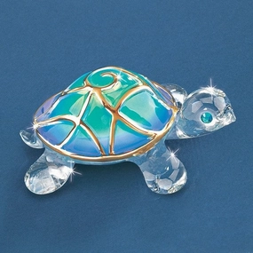 Tiffany Blue Turtle Glass Figurine Decorative Mirror,Home Decor Mirror