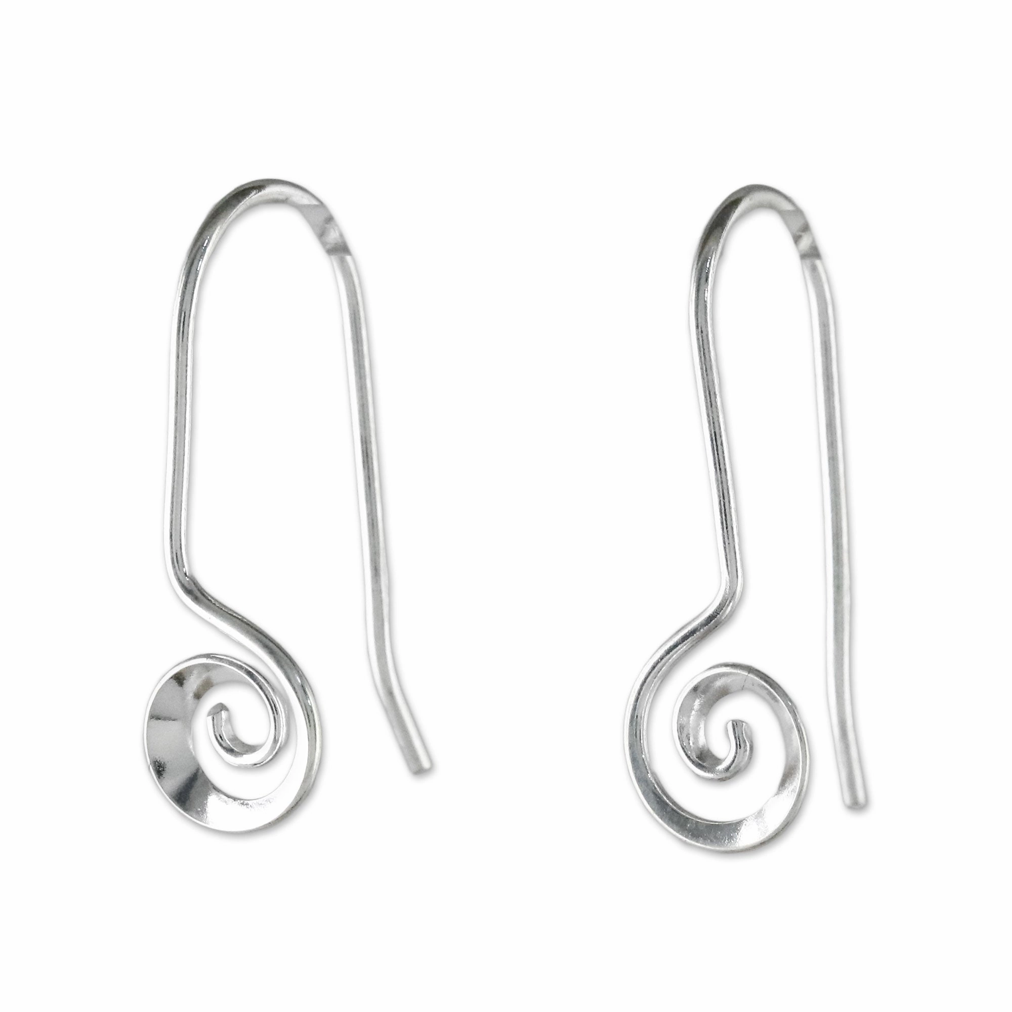 Tiny Spirals Spiraling Sterling Silver Drop Earrings from Thailand