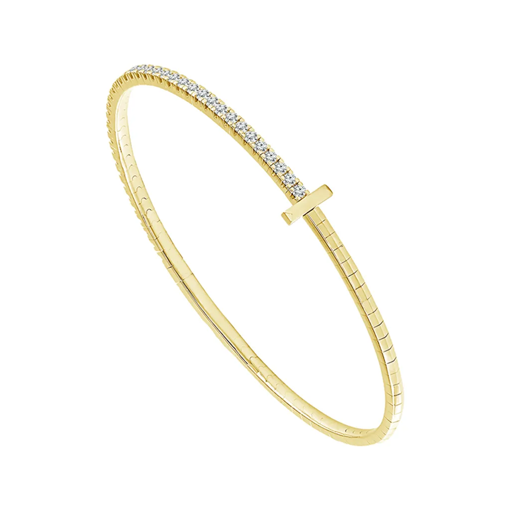 Titanium And 14K Yellow Gold Diamond Flexie Bracelet