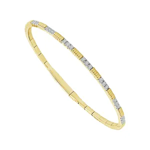 Titanium And 14K Yellow Gold Diamond Flexie Bracelet