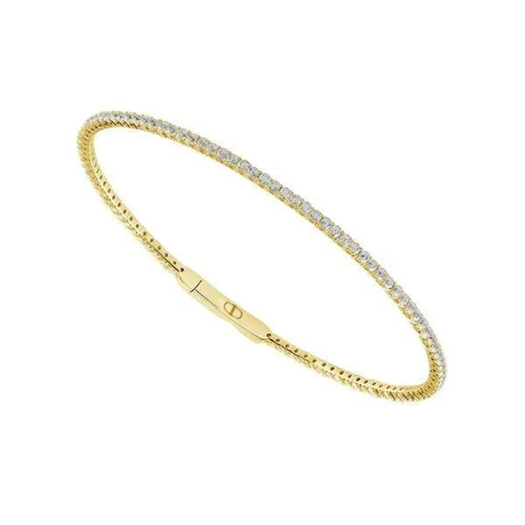 Titanium And 14K Yellow Gold Diamond Flexie Bracelet