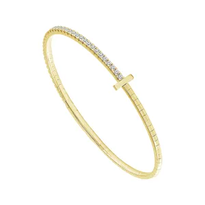 Titanium And 14K Yellow Gold Diamond Flexie Bracelet