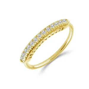 Titanium And 14K Yellow Gold Flexie Diamond Ring