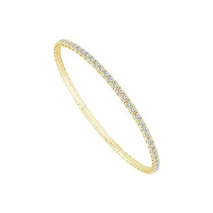Titanium And 14K Yellow Gold Natural Diamonds Flexie Bracelet