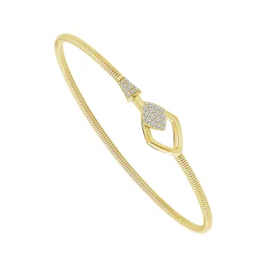 Titanium And 14K Yellow Gold Natural Diamonds Flexie Bracelet