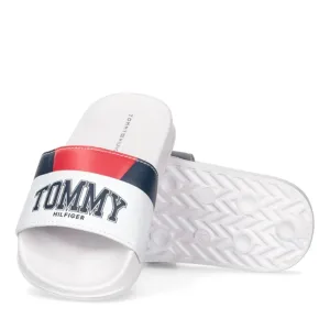 Tommy Hilfiger Varsity Print Pool Slide White