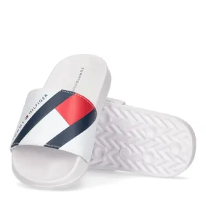 Tommy Hilfiger Varsity Print Pool Slide White