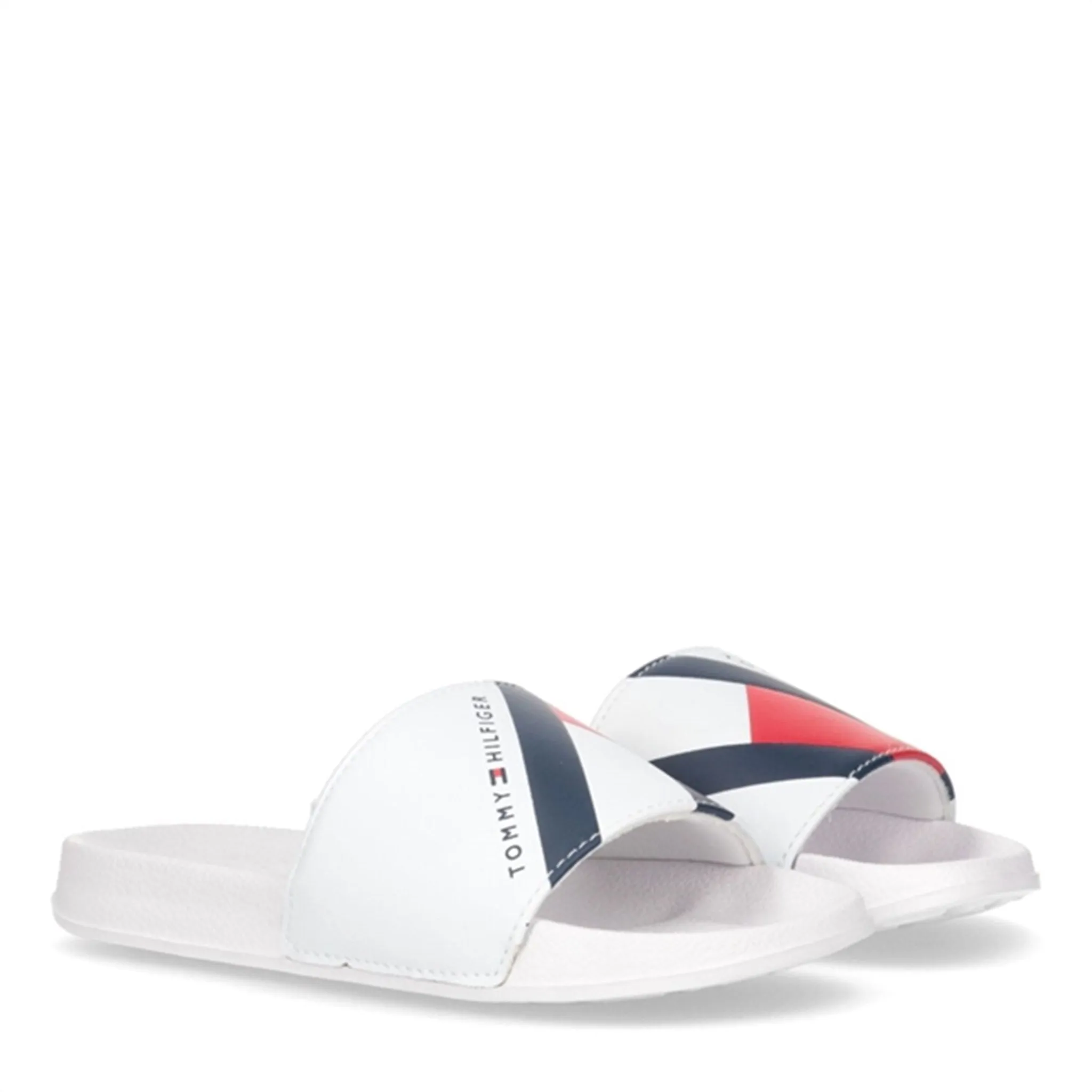 Tommy Hilfiger Varsity Print Pool Slide White