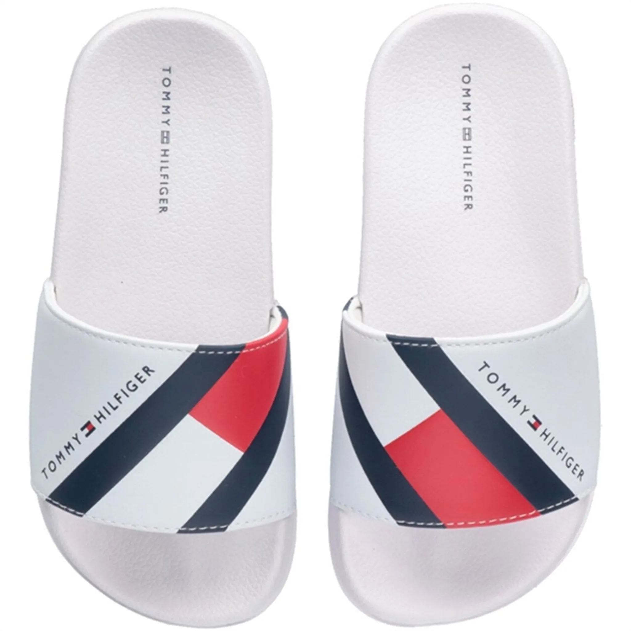 Tommy Hilfiger Varsity Print Pool Slide White
