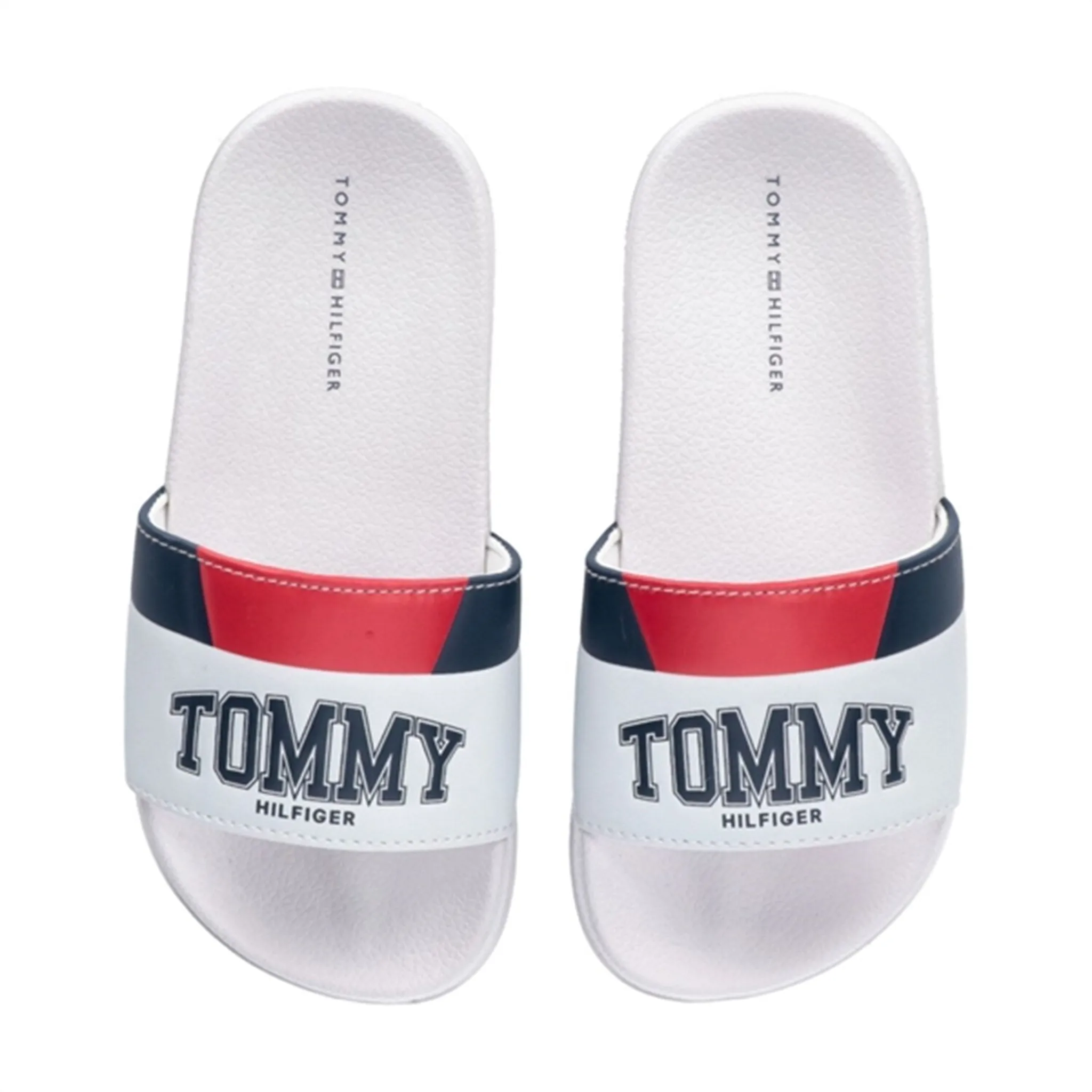 Tommy Hilfiger Varsity Print Pool Slide White