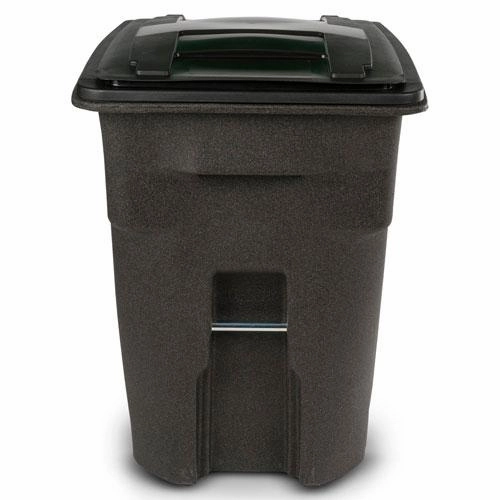 Toter Heavy Duty Two-Wheel Trash Cart, 96 Gallon, Brownstone - ANA96-58538