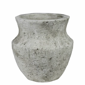 Toullon Vase, White Cement - Sm Vase,Ceramic Vase