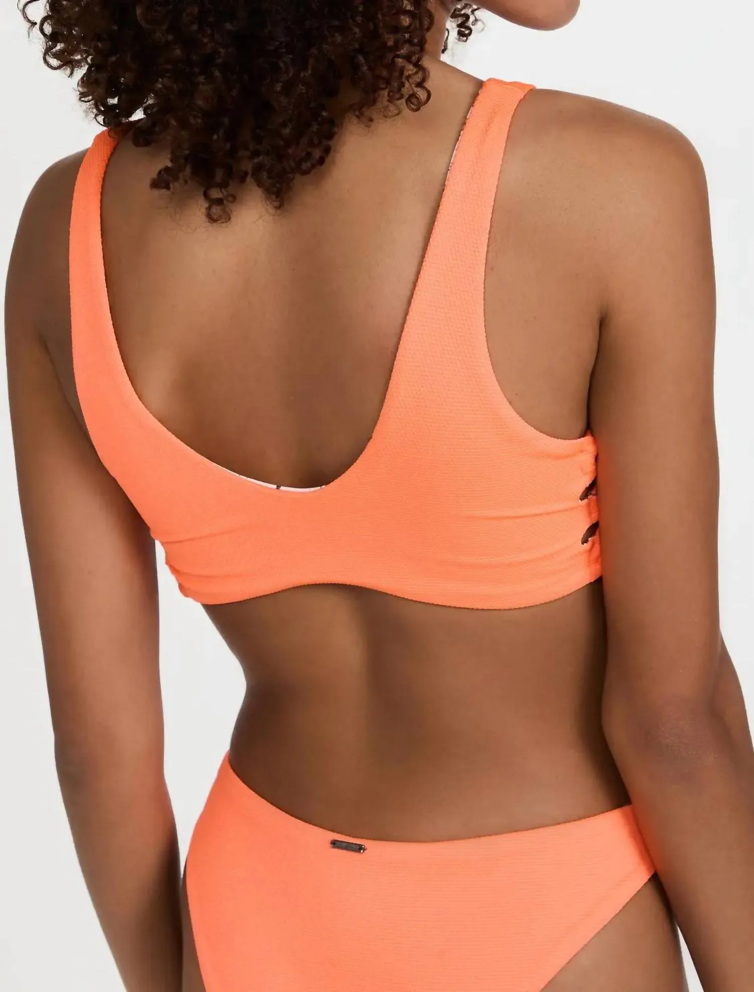 Town Sporty Bralette Bikini Top In Orange Poppy