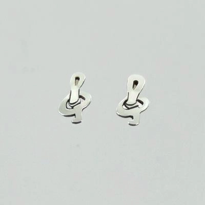 Treble Clef Sterling Silver Earrings