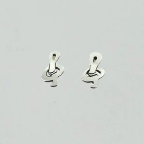 Treble Clef Sterling Silver Earrings