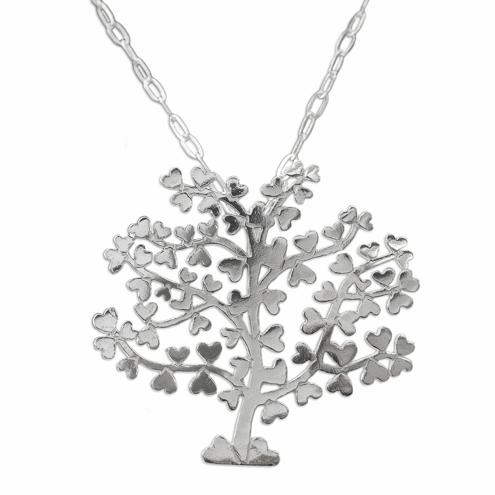 Tree of Love Sterling Silver Pendant Necklace